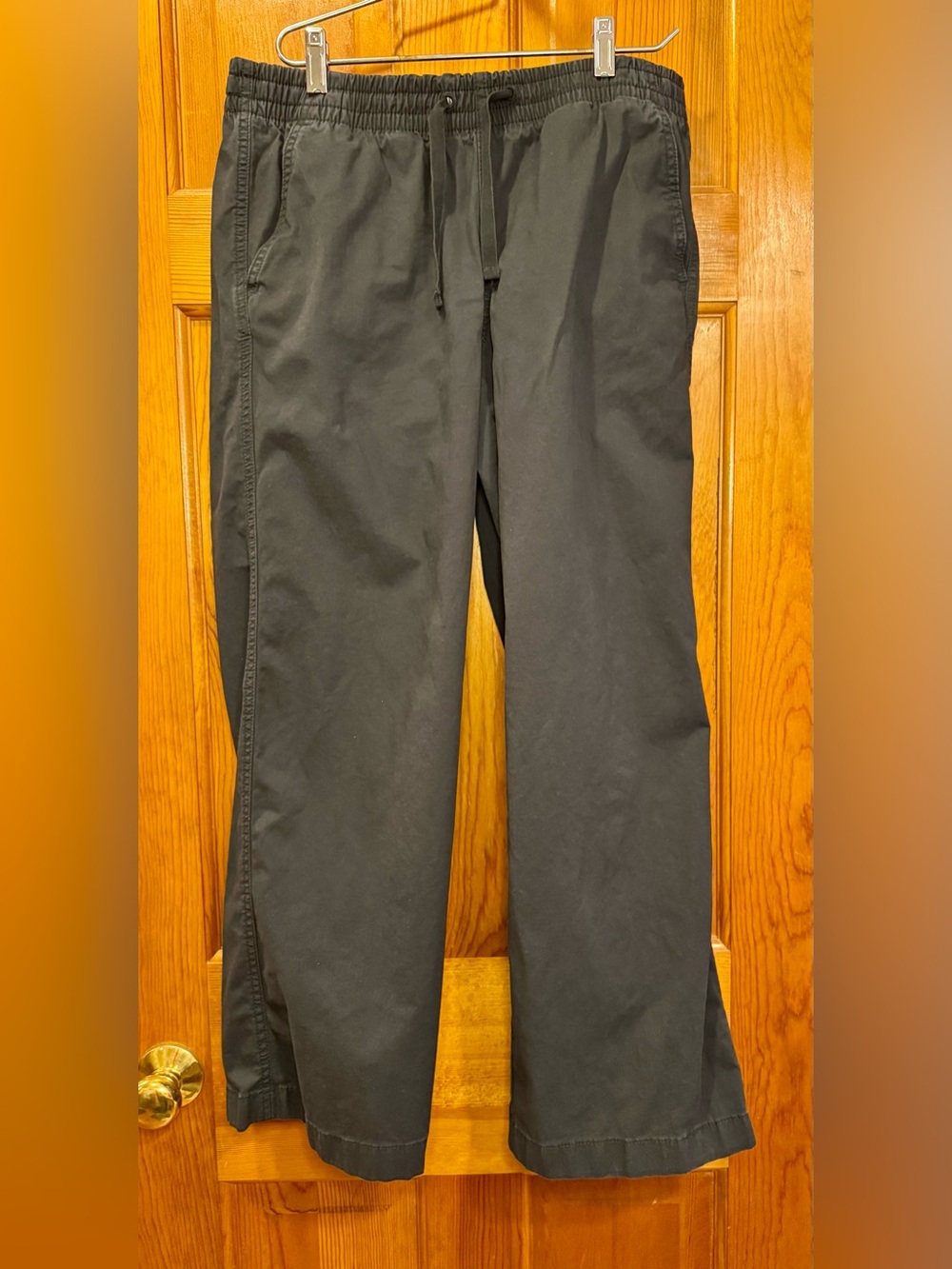 LL Bean Lakewashed pull on chinos mid rise wide leg